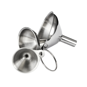 ชุดกรวยสแตนเลสในครัวขนาดเล็กมี3แพ็คกรวยบรรจุโลหะทนทานสำหรับการถ่ายโอนของเหลวแห้งเกรดอาหาร - Product Image 1