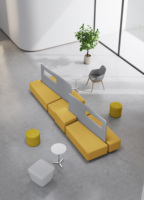 Canapé modulaire moderne à espace ouvert avec cloison pour zone éducative, zone de réception d'entreprise