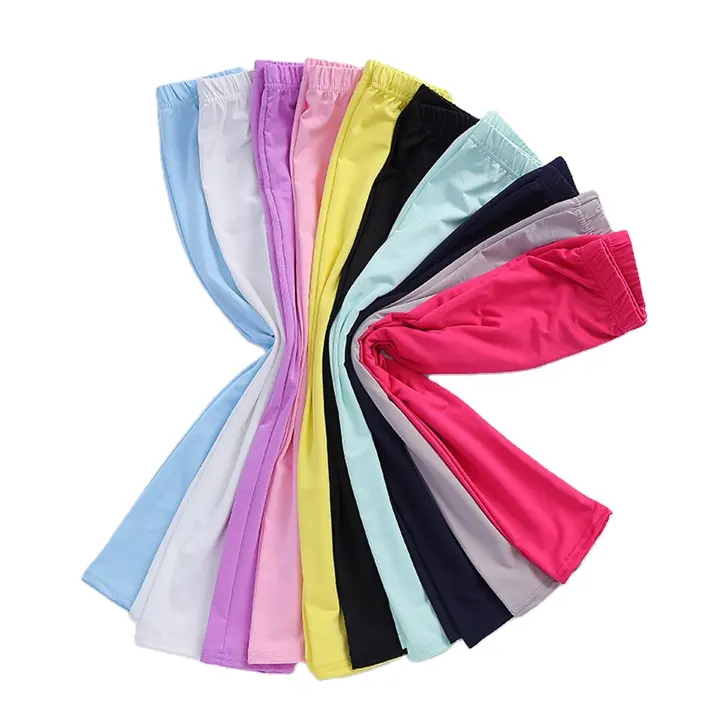 Wholesale kids clothing girls pants candy pure color cotton hot sale girl tight leggings