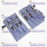 Guêtres Golden Crown allemandes MP40 en toile/cuir bleues pour équipement de défense personnelle GC-04389