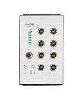 Switch Ethernet Industrial Gigabit de 8 Puertos Sin Administración M12 para Redes Ferroviarias y de Transporte