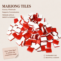 Ensemble de tuiles de mahjong et de poker en acrylique écologique moderne de luxe, 160 pièces, édition de voyage rouge chanceux de Noël, cadeau personnalisé pour le dimanche