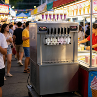 Machine à glace molle professionnelle 4+3 saveurs pour les entreprises