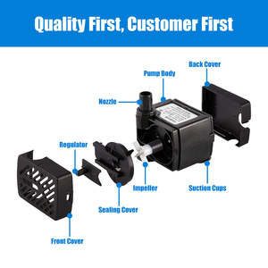 Küçük akvaryum su pompaları için ayarlanabilir elektrikli fırçasız dalgıç çeşme pompası balık tankı kedi su çeşmesi küçük gölet - Product Image 2