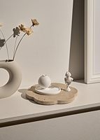 Nouvel Arrivage Pierre de travertin naturelle irrégulière en forme de nuage Boisson Tasse à café Dessous de verre Ensemble de tapis de table en travertin beige