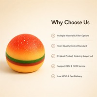 Jouet Squishy Burger 8cm, doux, à remontée lente, en forme de nourriture, anti-stress de bureau, nouveauté, vente en gros, 12 pièces/boîte