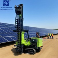 Système hydraulique à moteur diesel pour ponceuse de pieux solaires de type chenillé, fabriqué par TeZhong, haute efficacité pour le forage de pieux.