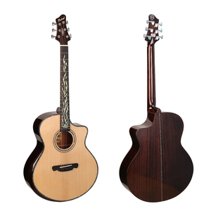 Guitarra Acústica Premium <span class=keywords><strong>de</strong></span> 40 Pulgadas con Tapa <span class=keywords><strong>de</strong></span> Abeto Sólido, Acabado Sunburst y Cutaway, con Fondo y Lados <span class=keywords><strong>de</strong></span> Caoba para Músicos Profesionales - Product Image 4
