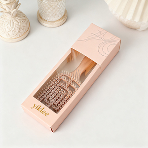 Caja de embalaje plegable personalizada con logotipo para cepillo rizador de pelo hueco y peine de cola afilada con ventana - Product Image 2
