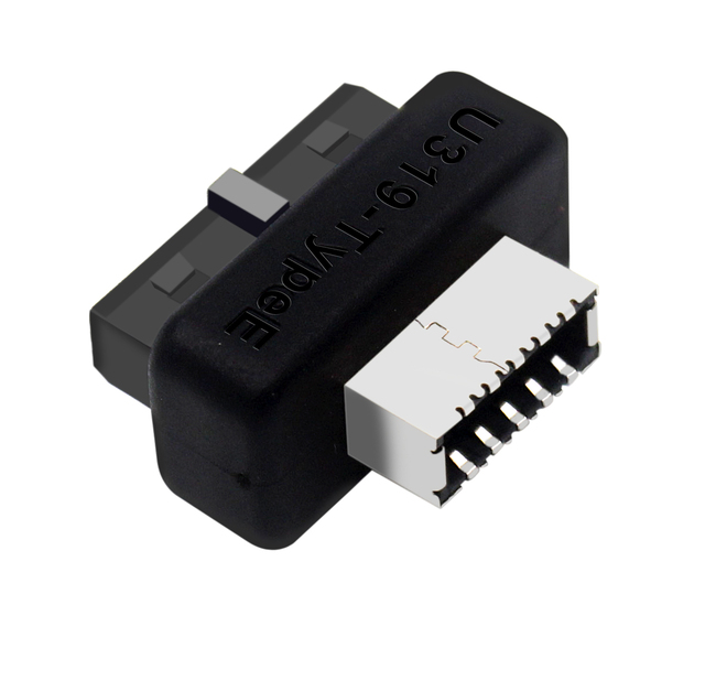 USB Header Adapter USB3.0 19P/20P to TYPE-E 90 Degree Converter Front TYPE C Plug-in Port for Computer Motherboard