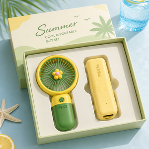 Custom Logo <b>Mini</b> Fan Personalized Portable <b>Desk</b> Fan With Fruit Design Laser Engraving Full Color Print Silver Hot Stamping - Product Image 2