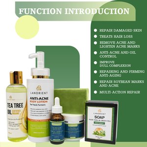 Private Label vitamina C cosmetici per la cura della pelle biologica sapone esfoliante per rimuovere le macchie scure lozione per il corpo Tea Tree cura cura della pelle Set - Product Image 5