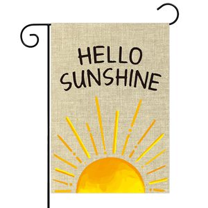 สวัสดี <span class=keywords><strong>Sunshine</strong></span> 12X18นิ้วธงสวนสองด้านธงโคลเวอร์รู้สึกแบนเนอร์ธงสำหรับลานกลางแจ้งสิ่งอำนวยความสะดวกการศึกษา - Product Image 1