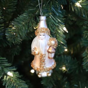 Boule de Noël en verre soufflé à la main, personnalisée, directement de l'usine, mini Père Noël en verre, ornements de Noël, ornement à suspendre à l'arbre de Noël - Product Image 6