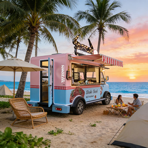 Crepe Waffle Food Cart Mobile Dessert <b>Trailer</b> Sweet Snack Cart Fully Equipped - Product Image 1