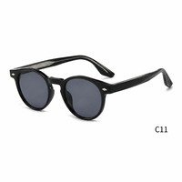 Lunettes de soleil rondes rétro pour hommes et femmes, monture TR90, verres PC, protection UV400, branches en forme de plume, vente en gros OEM
