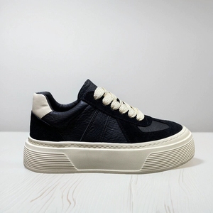 Genuine Leather Low Top Sneakers Men Thick Sole Casual Sport Shoes - Product Image 3