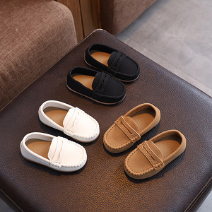 Mocassins pour tout-petits printemps-automne, chaussures en polyuréthane, style coréen neutre et tendance, couleur unie, chaussures pour enfants, semelles souples - Product Image 2