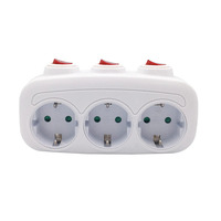 Adaptateur de voyage HAOYONG 2/3/4 voies avec interrupteur, norme européenne, prise électrique 10A, adaptateur multi-prises