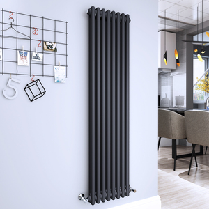 Radiatore di riscaldamento verticale del bagno d'acciaio della stanza nera moderna all'ingrosso di alta qualità antracite 2/3 radiatore della colonna per la stanza - Product Image 1