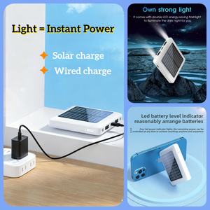 OTHC P96S 5000mAh ポータブルソーラーパワーバンク 超薄型ミニ懐中電灯 急速充電ホルダー リチウムポリマーバッテリー Android対応 - Product Image 4