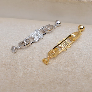 Accesorios de Joyería DIY de Plata S925, Collar y Pulsera de Trébol de la Suerte con Cadena para Suéter, Hebilla para Sombrero, Pendientes de Cristal - JG5272 - Product Image 2