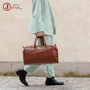กระเป๋าหนังวินเทจสำหรับผู้ชาย Joyir ขนาด 20 ลิตร กระเป๋าเดินทางธุรกิจ ทนทานต่อการใช้งาน สีพื้นเรียบหรู - Product Image 1