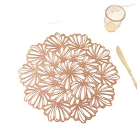 Napperon isolant Ychon en gros, décoration de table de fête, napperon de luxe en PVC moulé par injection doré pour mariage