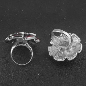 Bague en résine plaquée acier pour femme, bijoux de luxe personnalisés OEM en acier inoxydable avec zircon coloré - Product Image 2