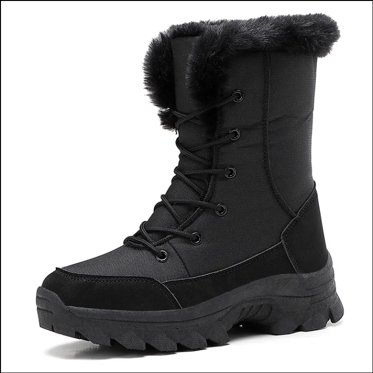 Factory's Best Sale Winter Boots For Women High Quality Long White Snow Shoes Lace-up Fashionable Ladies' Booties Anti-slippery