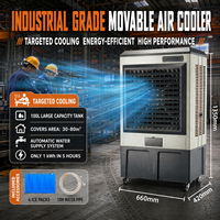 Refroidisseur d'air industriel mobile grande capacité 100L, ventilateur de refroidissement 80m², remplissage automatique d'eau, climatiseur avec corps en alliage
