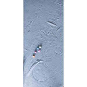 Mantel de Lino de Algodón Damasco Teñido Azul Claro con 12 Servilletas, Diseño Rectangular y Cuadrado Estampado para Hoteles y Restaurantes - Product Image 1