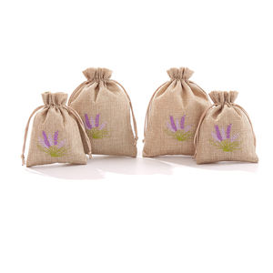 Vente en gros de sacs vides à cordon <span class=keywords><strong>Sachet</strong></span> vides à base de plantes graines de lin <span class=keywords><strong>lavande</strong></span> blé lin sac en toile de jute motif <span class=keywords><strong>lavande</strong></span> sac cadeau en toile de jute - Product Image 5