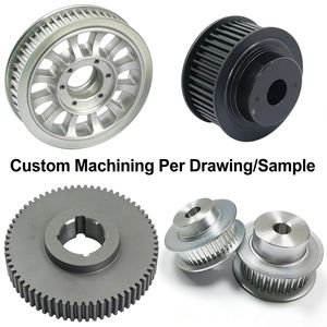 Polea Sincronizadora de Correa Plana de Aluminio, Acero, Hierro Fundido y Latón, Mecanizada por CNC, con Perfil de Dientes Personalizado - Product Image 1