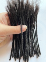 0.2cm soeur serrures 10 pouces couleur noire style Afro personnalisé entièrement fait à la main cheveux humains pour le tressage style Crochet dreadlocks