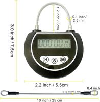 YH2170 Cadenas intelligent à minuterie avec écran LCD, rechargeable par USB, cadenas temporisé électronique de voyage
