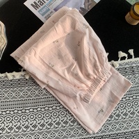 Ensemble de pyjama deux pièces en gaze double 100 % coton, col rond, luxe, vente en gros, personnalisé