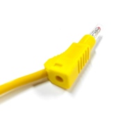 Kabel Penghubung Aman Berinsulasi 4mm Konektor Banana Plug 2.5mm2 Selubung PVC Kuning Fleksibel Kabel Daya DC Test Lead Jumper Komputer Sepeda Motor