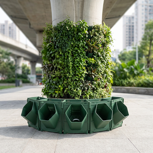 Green PP <b>Vertical</b> Garden <b>Planter</b> <b>Wall</b> Hanging Flower Pot with Drainage Hole Self Watering for Home Hotel Garden - Product Image 1