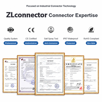 Connecteur M12 femelle à 90 degrés pour PCB, prise à aiguille courbée 8 broches, codage A, en métal, à angle droit, avec vis