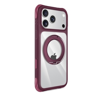 Coque de téléphone magnétique transparente Fashion Four Corners True Airbag pour iPhone 18 17 Pro Max avec protection 360 °   Coque antichoc avec support anneau - Product Image 1