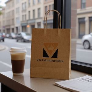 Bolsas de Papel Kraft Ecológicas Resistentes a la Grasa con Asas Retorcidas para Llevar Pizza, Sushi y Fideos, Personalizables y Reciclables - Product Image 5