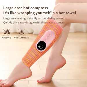 OEM/ODM El mejor masajeador eléctrico de piernas Compresión caliente Presión de aire Dragado de meridianos Función musical Batería de 3200mAh-Rosa/Gris para - Product Image 5