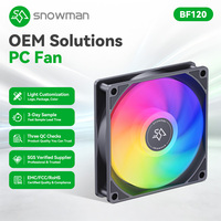 Ventilateur de refroidissement pour processeur PC SNOWMAN BF120-ARGB-BK 120 mm avec roulement fluide et fonctionnement silencieux 20dBA pour le refroidissement du radiateur du boîtier d'ordinateur