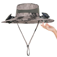 Chapeaux de soleil en nylon en gros avec ventilateurs pour hommes et femmes, chapeau de pêche rafraîchissant d'été avec ventilateurs pour la randonnée, le camping, la chasse FAN CAP