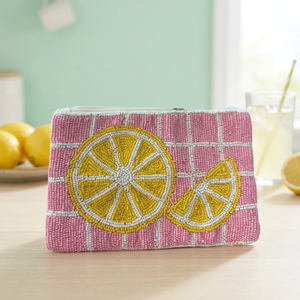 Porte-monnaie artisanal en perles de citron avec fermeture éclair, mini pochette portable en nylon pour usage quotidien - Product Image 2