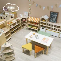 Ensemble de cuisine pour enfants en bois naturel moderne, très vendu, 4-en-1, écologique, jouets préscolaires