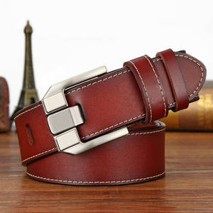 Haute qualité rétro Vintage Style hommes ceinture en cuir de vachette luxe broche pour boucle en gros décontracté jean ceinture - Product Image 4