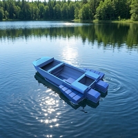 Bateau pliable modulaire en LDPE léger, transportable sur le toit de la voiture, épaissi et renforcé, écologique et recyclable, grand espace de rangement pour équipement de pêche