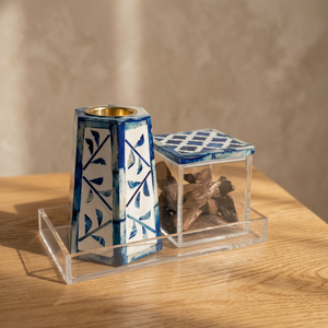 Bone Inlay Incense Bakhoor Burner With Acrylic <b>Box</b> - Product Image 3